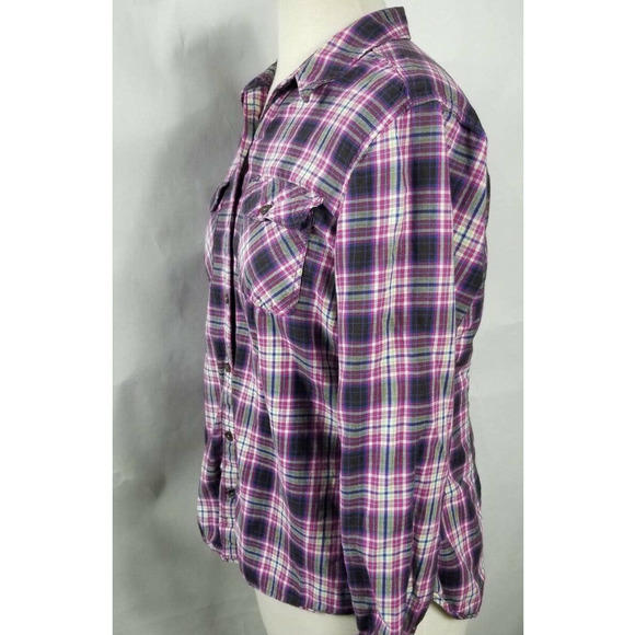 Eddie Bauer Button Down Flannel Size Large Plaid - Picture 5 of 7